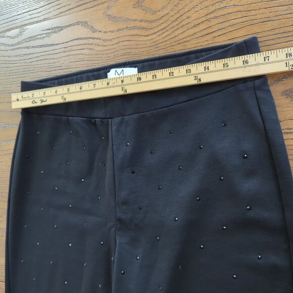 M Magaschoni Womens 1X Black‎ Pants Embellished Stretch Skinny Leg - Picture 10 of 14